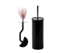 Showerdrape Nexus Stainless Steel Bathroom Toilet Brush & Holder, Curved Brush, Black Finish