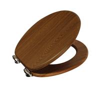 Showerdrape Norfolk Soft-Close Walnut/Chrome Toilet Seat