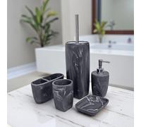 Showerdrape Octavia Grey Marble & Chrome 5 Piece Bathroom Accessory Set