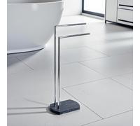 Showerdrape Octavia Grey Marble & Chrome Freestanding Towel Stand Showerdrape Grey