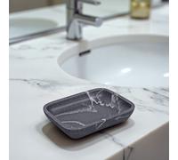 Showerdrape Octavia Grey Marble & Chrome Soap Dish Showerdrape Grey