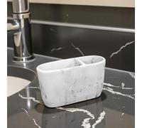 Showerdrape Octavia White Marble & Chrome Collection Toothbrush Holder Showerdrape White