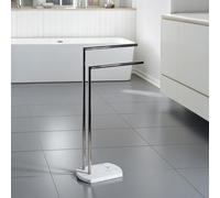 Showerdrape Octavia White Marble & Chrome Freestanding Towel Stand Showerdrape White