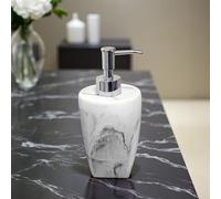 Showerdrape Octavia White Marble & Chrome Liquid Soap Dispenser Showerdrape White