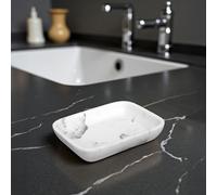 Showerdrape Octavia White Marble & Chrome Soap Dish Showerdrape White