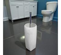 Showerdrape Octavia White Marble & Chrome Toilet Brush & Holder