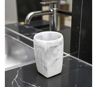 Showerdrape Octavia White Marble & Chrome Tumbler Showerdrape White