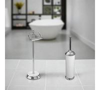 Showerdrape Opera 2 Piece Bathroom Accessory Set Toilet Roll Holder & Toilet Brush