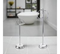 Showerdrape Opera 2 Piece Bathroom Accessory Set Toilet Roll Holder & Towel Ring