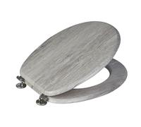 Showerdrape Oxford Grey Oak Wooden Toilet Seat in Light Grey Showerdrape Light Grey