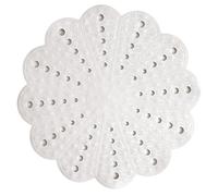 Showerdrape Petal Non-Slip Round Shower Mat 54 x 54cm - White Flower Design Bathroom Mat, Anti-Slip Rubber Bath Mat for Shower, Bath & Toilet Floor, Durable Quick-Drain Suction Grip Bath Safety Mat