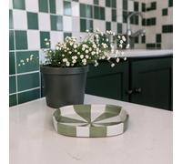 Showerdrape Pier Green & White Striped Soap Dish Showerdrape White