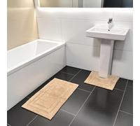 Showerdrape Pinnacle Biscuit 2 Piece 100% Cotton Bath Mat Set