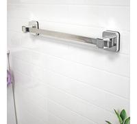 Showerdrape Pushloc Chrome Steel Suction Wall 540mm Towel Rail & Mounting Squares in Silver Showerdrape Silver