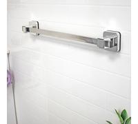 Showerdrape Pushloc Chrome Steel Suction Wall Mounted 540mm Towel Rail in Silver Showerdrape Silver
