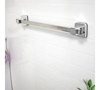 Showerdrape Pushloc Chrome Steel Suction Wall Mounted 540mm Towel Rail with Mounting Squares
