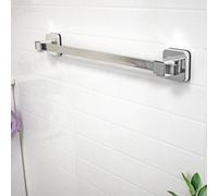 Showerdrape Pushloc Chrome Steel Suction Wall Mounted 540mm Towel Rail With Mounting Squares