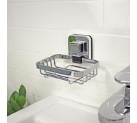 Showerdrape Pushloc Stainless Steel Suction Wall Mounted Soap Basket