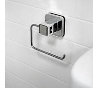 Showerdrape Pushloc Stainless Steel Suction Wall Mounted Toilet Roll Holder