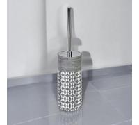 Showerdrape Ravello Geo Floral Grey & White Toilet Brush & Holder