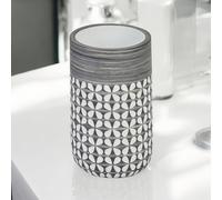 Showerdrape Ravello Geo Floral Grey & White Tumbler Showerdrape White