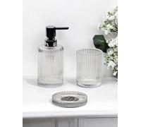Showerdrape Regent Ribbed Glass Chrome 3 Piece Bathroom Accessory Set