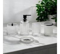 Showerdrape Regent Ribbed Glass Chrome 5 Piece Bathroom Accessory Set