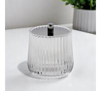 Showerdrape Regent Ribbed Glass Chrome Collection Storage Jar in Clear Showerdrape Clear