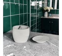 Showerdrape Ripple Bathroom Accessory Set - Soap Dish & Toothbrush Holder in White Showerdrape White