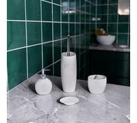 Showerdrape Ripple Textured 4 Piece Bathroom Accessory Set in White Showerdrape White