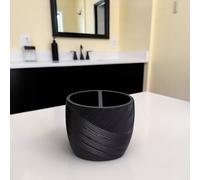Showerdrape Ripple Textured Toothbrush Holder in Black Showerdrape Black