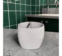 Showerdrape Ripple Textured Toothbrush Holder in White Showerdrape White