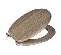 Showerdrape Norfolk Soft Close Rust Oak Wooden Toilet Seat