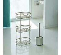 Showerdrape Sage Green Bathroom Accessory Set Floor Caddy with Toilet Brush and Holder