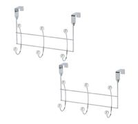 Showerdrape Set of 2 Akoya Black Over Door Storage Hooks in Metallic Silver Showerdrape Metallic Silver