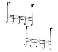 Showerdrape Set of 2 Bows Over Door Storage Hooks in Black Showerdrape Black