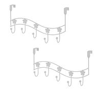 Showerdrape Set of 2 Flowers White Over Door Storage Hooks Showerdrape White