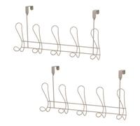 Showerdrape Set Of 2 Lyrical Beige Over Door Bathroom Robe Hooks