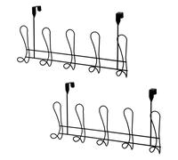 Showerdrape Set of 2 Lyrical Beige Over Door Storage Hooks in Black Showerdrape Black