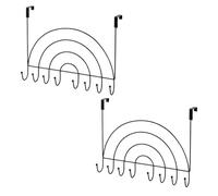 Showerdrape Set of 2 Rainbows Chrome Over Door Storage Hooks in Black Showerdrape Black