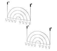 Showerdrape Set of 2 Rainbows Chrome Over Door Storage Hooks in Metallic Silver Showerdrape Metallic Silver