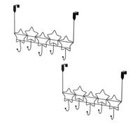 Showerdrape Set Of 2 Stars Black Over Door Storage Hooks