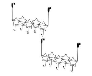 Showerdrape Set Of 2 Stars Black Over Door Storage Hooks