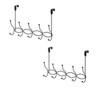 Showerdrape Set Of 2 Waves Black Over Door Storage Hooks