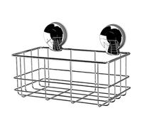 Showerdrape Shower Basket Storage Floating, Suction Bathroom Organiser For Toiletries Shampoo Holder Bathroom Accessories Chrome Shower Shelf No Drilling Bathroom Caddy Sponge Holder