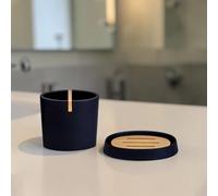 Showerdrape Sonata Bamboo Bathroom Accessory Set - Soap Dish & Toothbrush Holder in Black Showerdrape Black