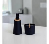 Showerdrape Sonata Bamboo Bathroom Accessory Set - Soap Dispenser & Toothbrush in Black Showerdrape Black