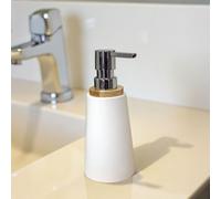 Showerdrape Sonata Black & Bamboo Liquid Soap Dispenser in White Showerdrape White