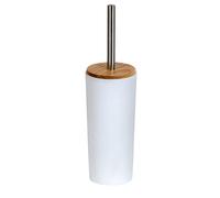 Showerdrape Sonata White & Bamboo Toilet Brush & Holder