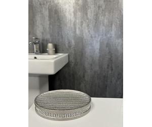 Showerdrape Sparkle Silver Set of 5 Pieces Bathroom Accessory Set Soap Dispenser Toothbrush Tumbler Toilet Brush & Holder Resin (Soap Dish)